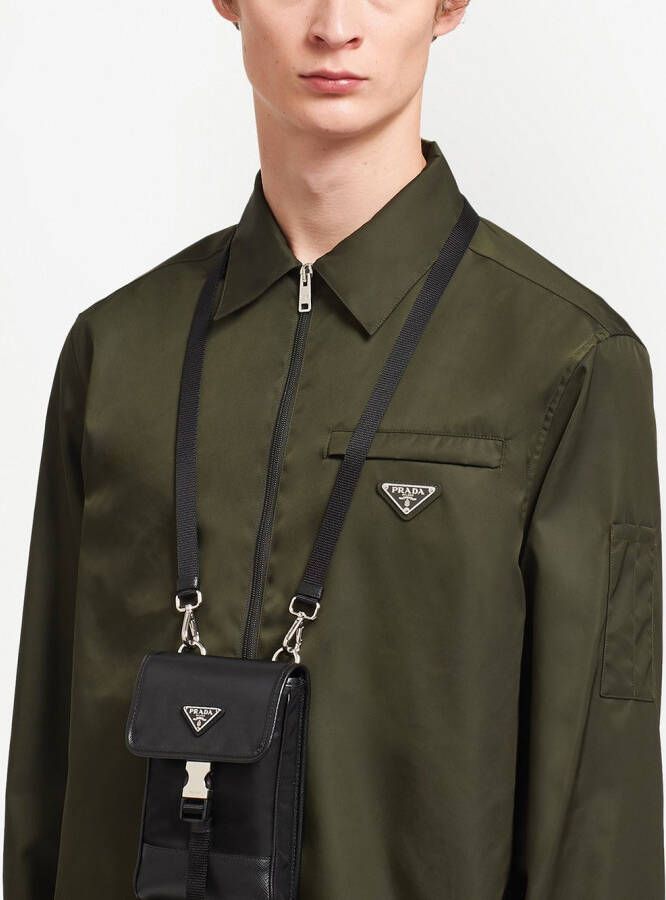 Prada Crossbodytas met logoplakkaat Zwart