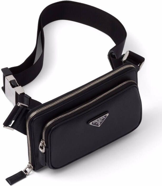 Prada Crossbodytas met logoplakkaat Zwart