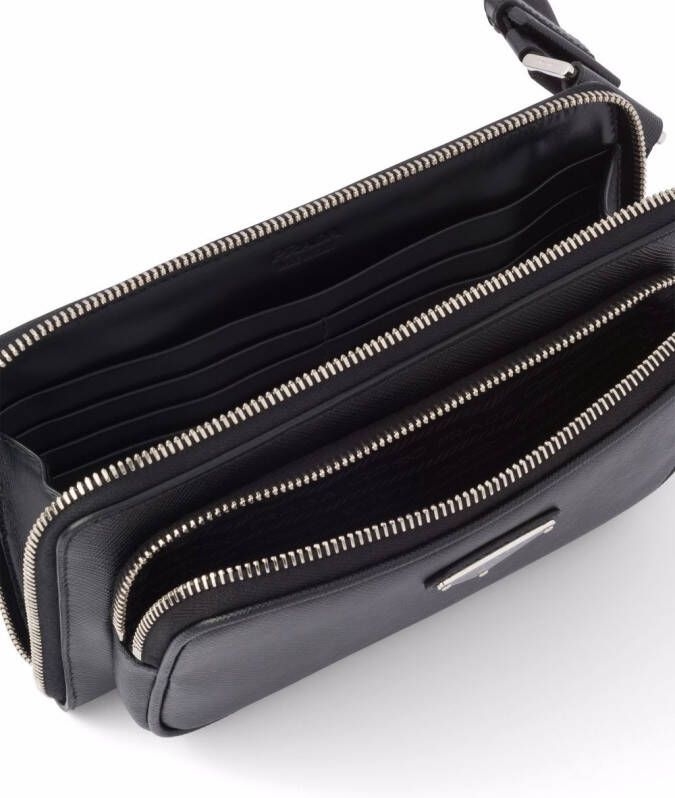 Prada Crossbodytas met logoplakkaat Zwart