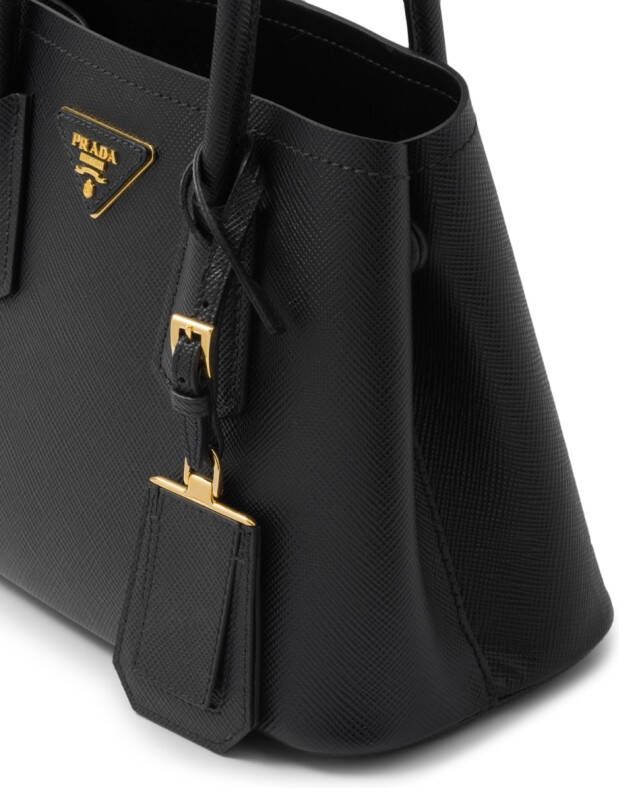 Prada Double Saffiano leren shopper Zwart