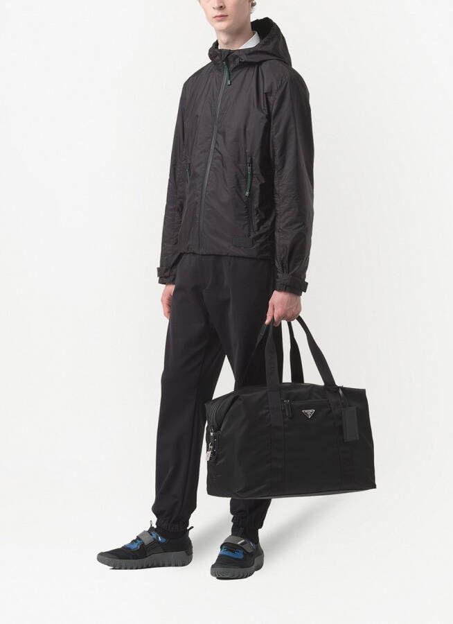 Prada Duffeltas van recycled nylon Zwart