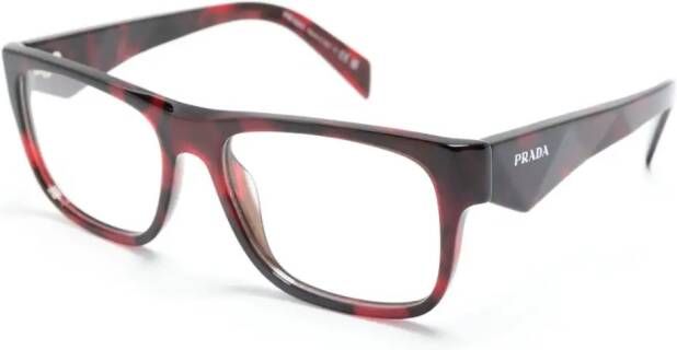 Prada Eyewear Bril met vierkant montuur Rood