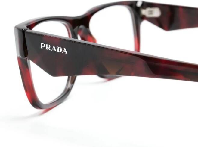 Prada Eyewear Bril met vierkant montuur Rood