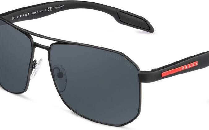 Prada Eyewear Linea Rossa zonnebril met piloten montuur Zwart