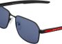 Prada Eyewear Linea Rossa zonnebril met vierkant montuur Zwart - Thumbnail 3