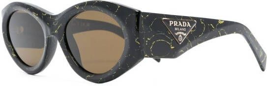 Prada Eyewear Zonnebril met logoplakkaat Zwart