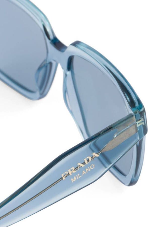Prada Eyewear Zonnebril met rechthoekig montuur Blauw
