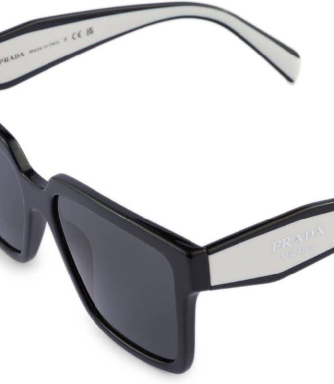 Prada Eyewear Zonnebril met rechthoekig montuur Zwart