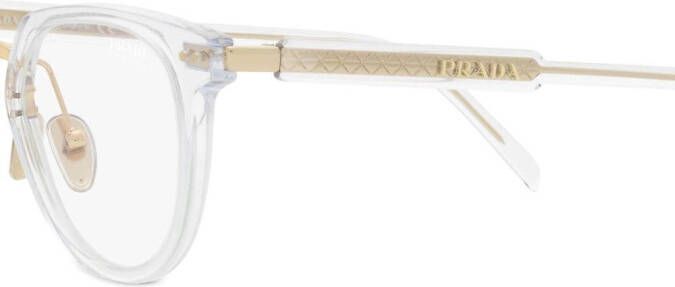 Prada Eyewear PR 17YS zonnebril met rond montuur Beige