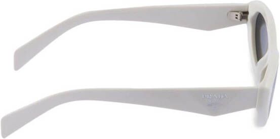 Prada Eyewear Zonnebril met ovaal montuur Wit