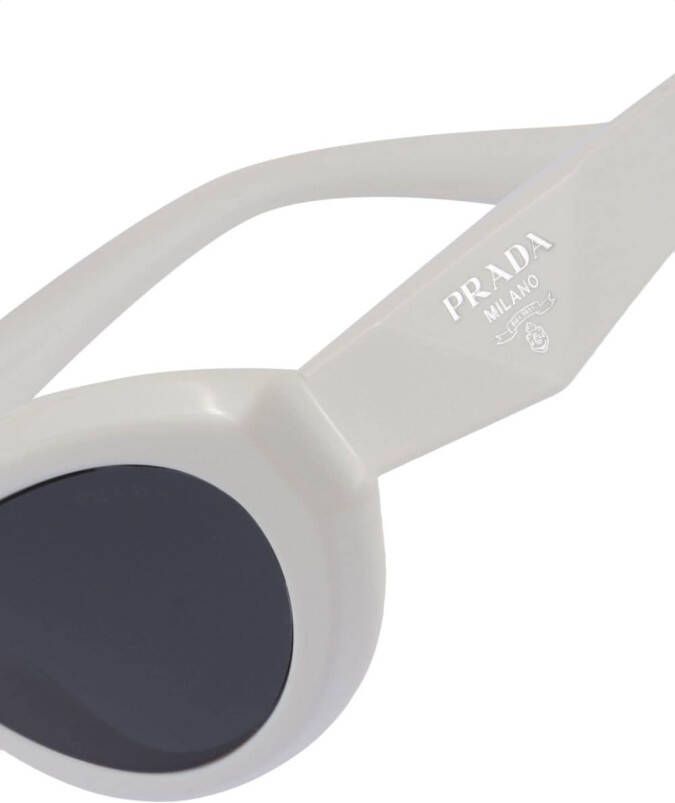 Prada Eyewear Zonnebril met ovaal montuur Wit