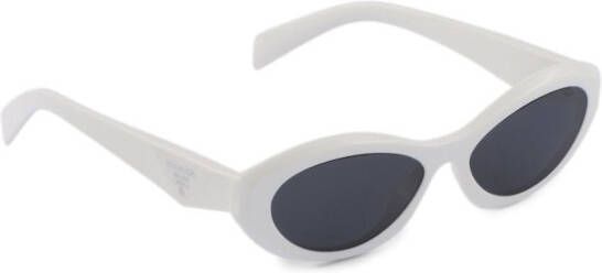 Prada Eyewear Zonnebril met ovaal montuur Wit