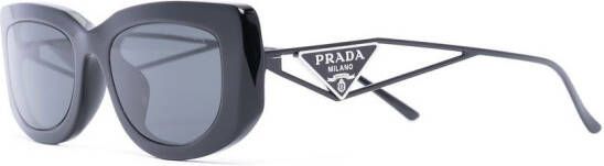 Prada Eyewear Zonnebril met rechthoekig montuur Zwart