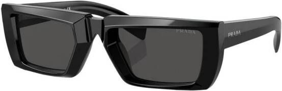 Prada Eyewear Runway zonnebril met rechthoekig montuur Zwart