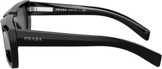 Prada Eyewear Runway zonnebril met rechthoekig montuur Zwart