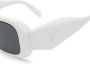 Prada Rechthoekige zonnebril met wit montuur en donkergrijze lenzen White Unisex - Thumbnail 3