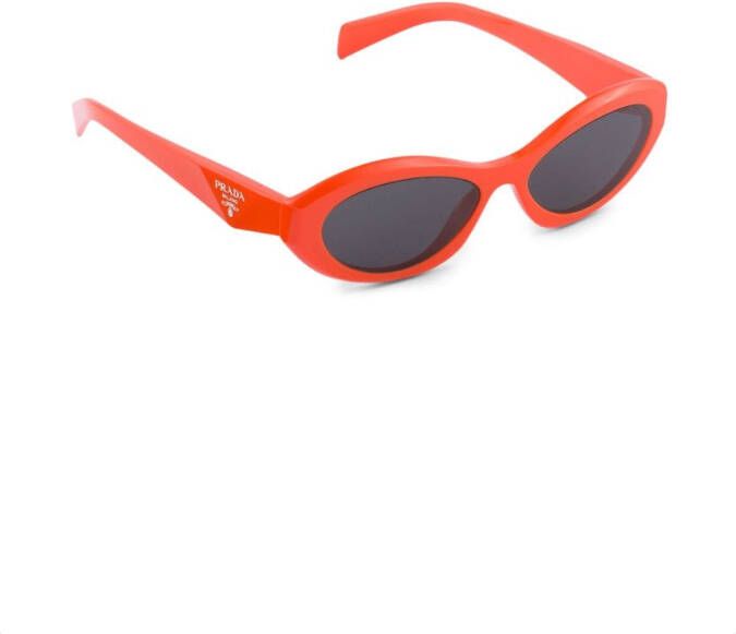 Prada Eyewear Symbole zonnebril met ovaal montuur Oranje