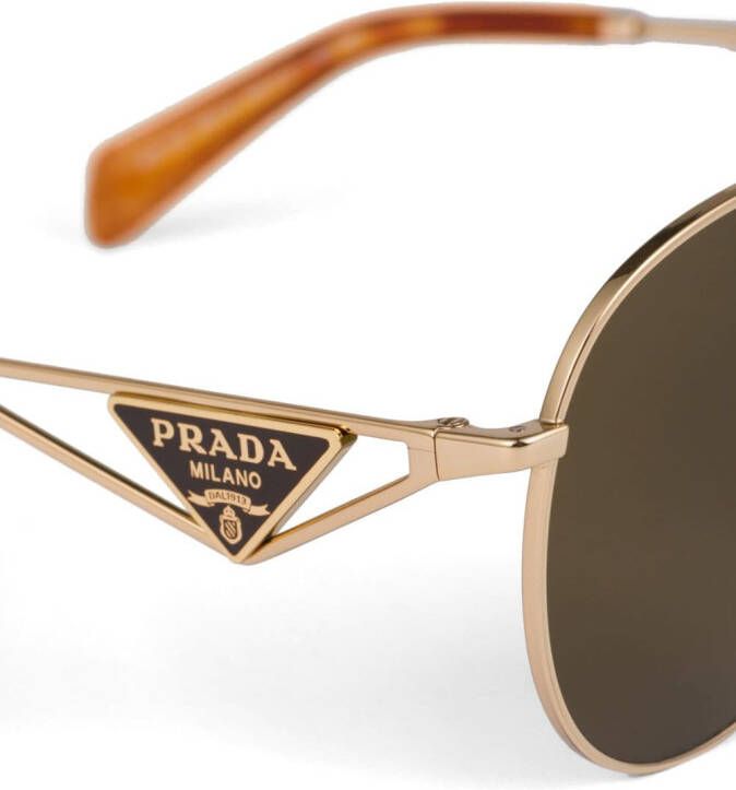 Prada Eyewear Symbole zonnebril met piloten montuur Goud