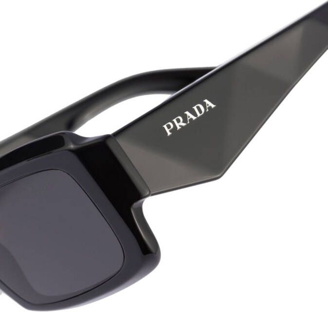 Prada Eyewear Symbole zonnebril met rechthoekig montuur Zwart