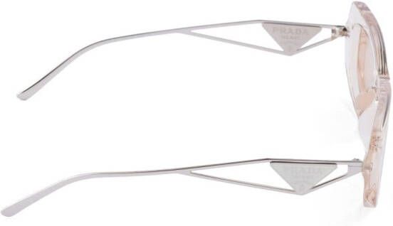 Prada Eyewear Symbole zonnebril met doorzichtig montuur Beige