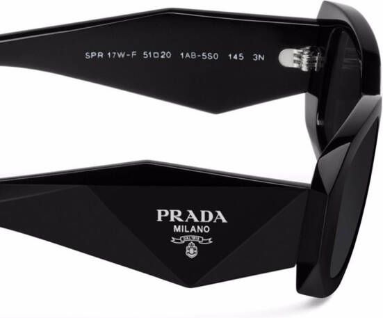 Prada Eyewear Symbole zonnebril met geometrisch montuur Grijs