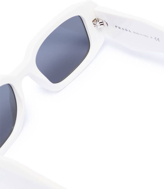Prada Eyewear Symbole zonnebril met geometrisch montuur Wit
