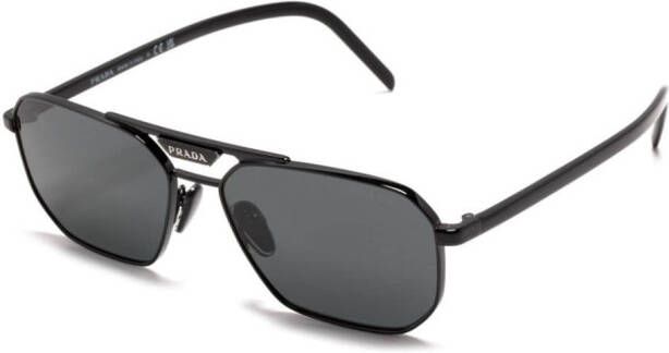 Prada Eyewear Symbole zonnebril met hoekig montuur Zwart