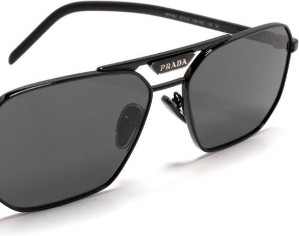 Prada Eyewear Symbole zonnebril met hoekig montuur Zwart