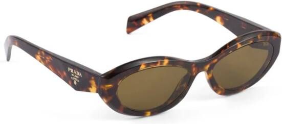 Prada Eyewear Symbole zonnebril met ovaal montuur Bruin