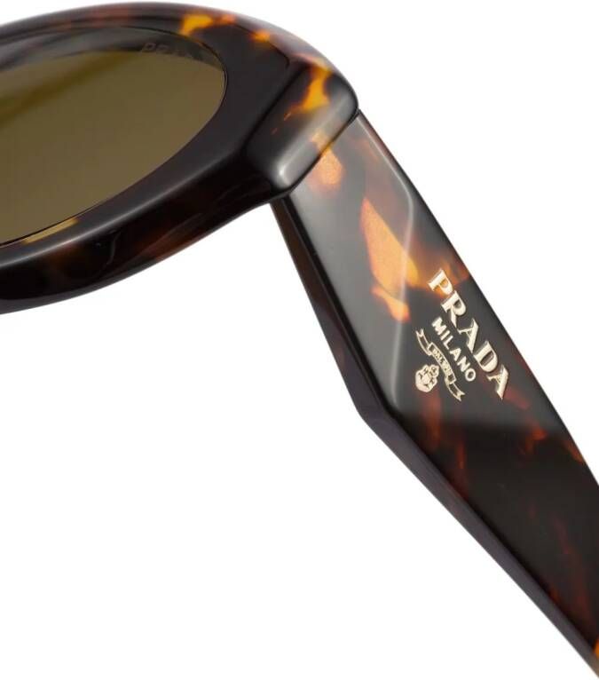 Prada Eyewear Symbole zonnebril met ovaal montuur Bruin