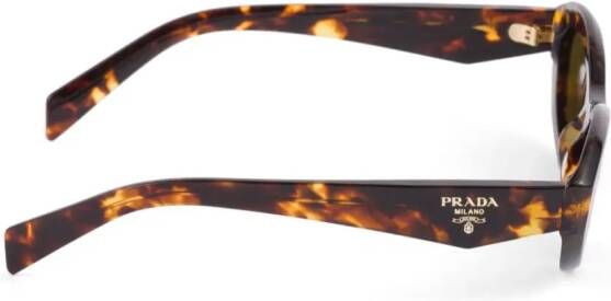 Prada Eyewear Symbole zonnebril met ovaal montuur Bruin