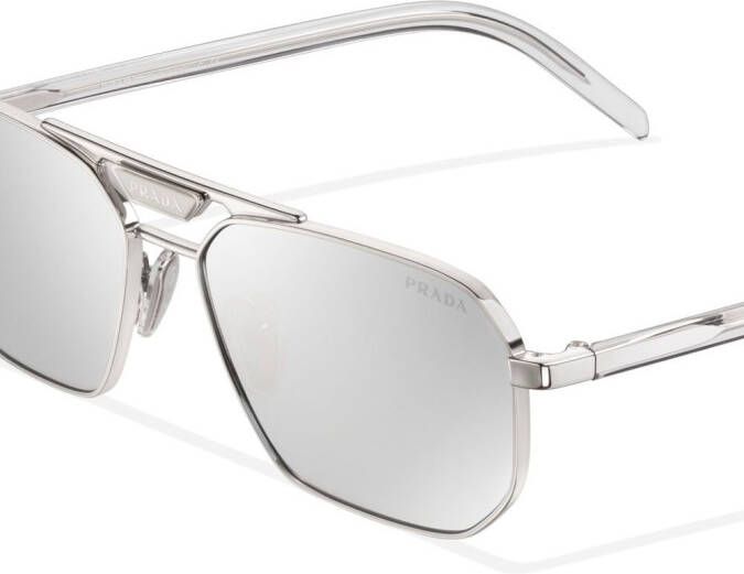 Prada Eyewear Symbole zonnebril met piloten montuur Zilver