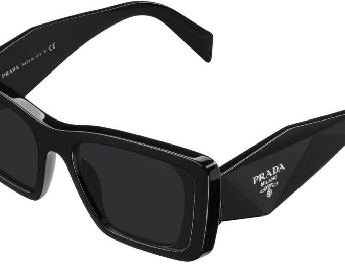 Prada Eyewear Symbole zonnebril met rechthoekig montuur Grijs