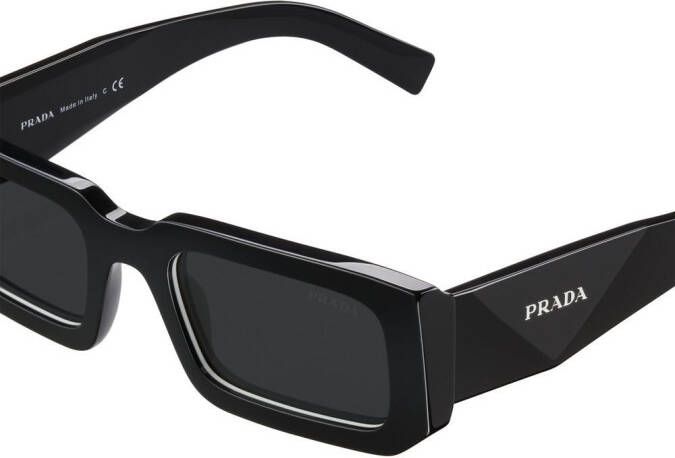 Prada Eyewear Symbole zonnebril met rechthoekig montuur Grijs