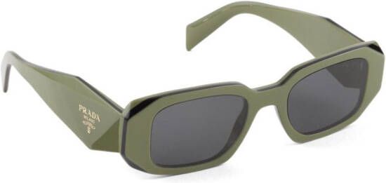 Prada Eyewear Symbole zonnebril met rechthoekig montuur Groen