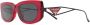 Prada Eyewear Symbole zonnebril met rechthoekig montuur Rood - Thumbnail 2