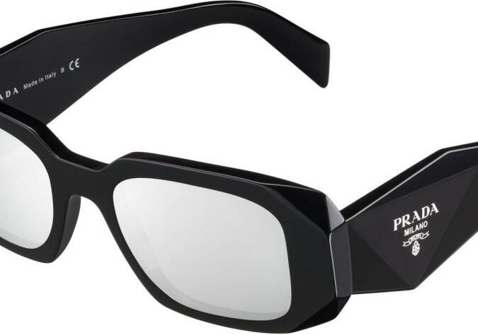 Prada Eyewear Symbole zonnebril met geometrisch montuur Zwart