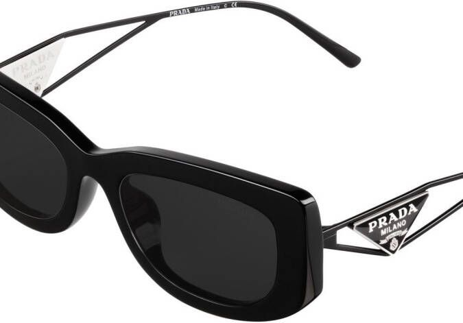 Prada Eyewear Symbole zonnebril met rechthoekig montuur Zwart