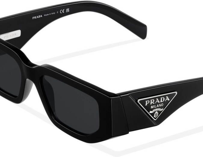 Prada Eyewear Symbole zonnebril met rechthoekig montuur Zwart