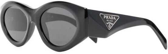 Prada Eyewear Zonnebril met ovaal montuur Zwart