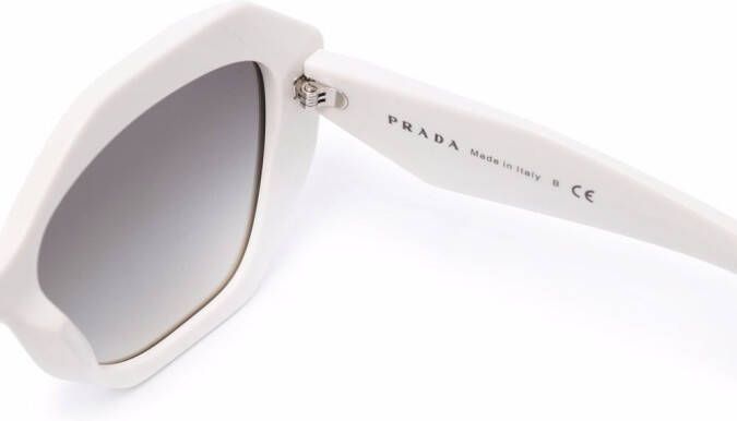 Prada Eyewear Zonnebril met geometrisch montuur Wit