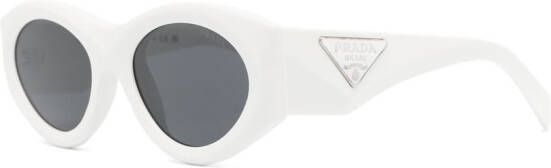 Prada Eyewear Zonnebril met logoplakkaat Wit