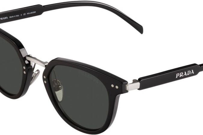 Prada Eyewear Zonnebril met rond montuur Zwart