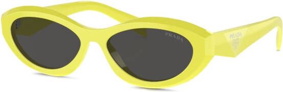 Prada Eyewear Zonnebril met ovalen montuur Bruin