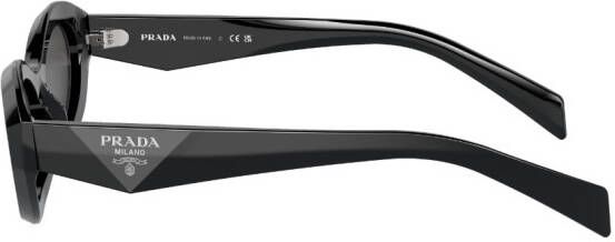 Prada Eyewear Zonnebril met ovalen montuur Zwart