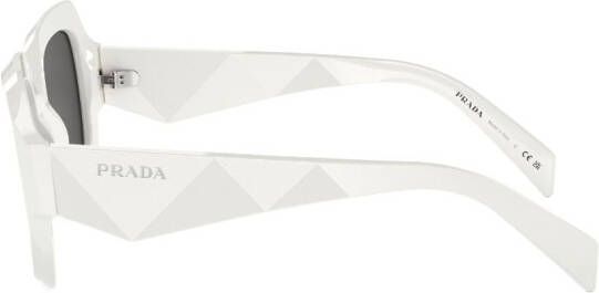 Prada Eyewear Zonnebril met oversized montuur Wit