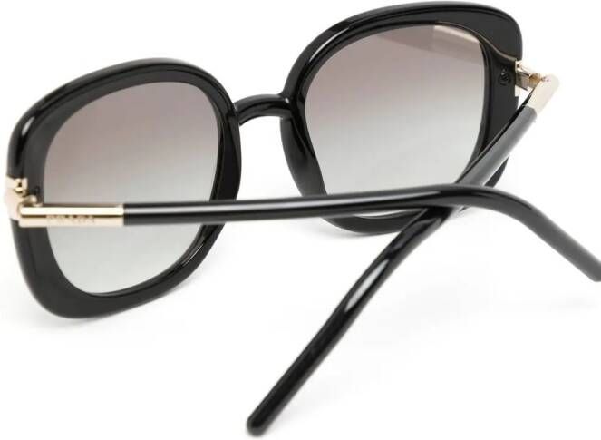 Prada Eyewear Zonnebril met oversized rond montuur Zwart