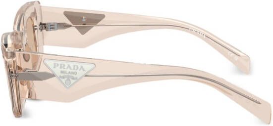 Prada Eyewear Zonnebril met rechthoekig montuur Bruin