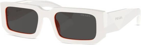 Prada Eyewear Zonnebril met rechthoekig montuur Wit