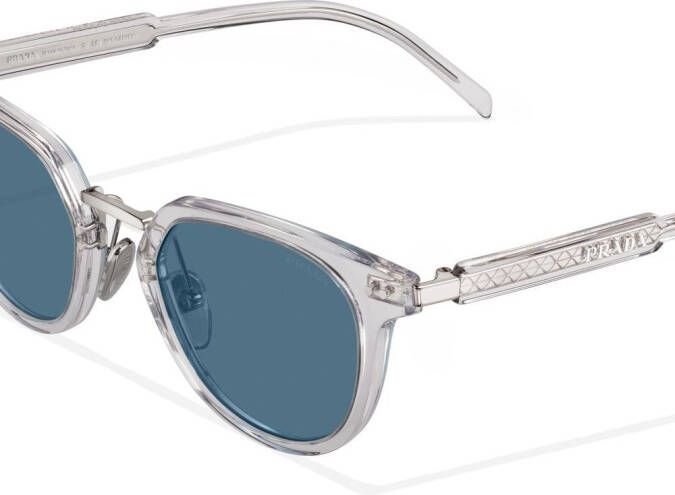Prada Eyewear Zonnebril met rond montuur Blauw